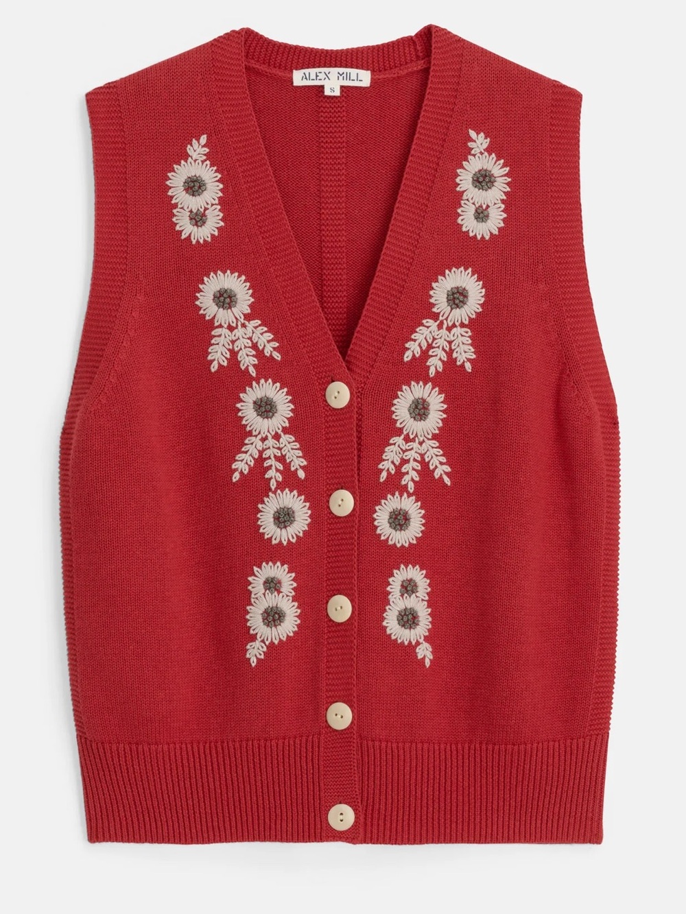 Alex Mill Becca Embroidered Vest In Persimmon